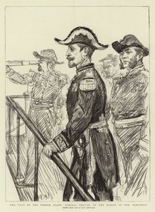 Het bezoek van de Franse vloot, admiraal Gervais op de brug van de Marengo